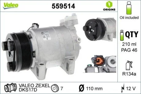 Компрессор кондиционера Valeo 559514