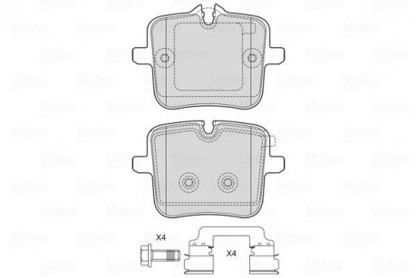 Колодки гальмівні (задні) BMW 5 (G30/F90)/7 (G11/G12)/8 (G15/F92)/X5 (G05)/X6 (G06)/X7 (G07) 17- Valeo 601770 (фото 1)