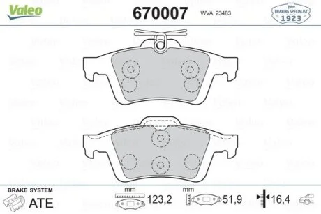 Автозапчасть Valeo 670007