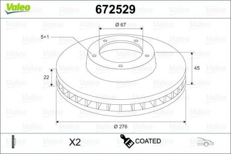 Диск гальмівний MALOWANA MERCEDES A CLASS Valeo 672529