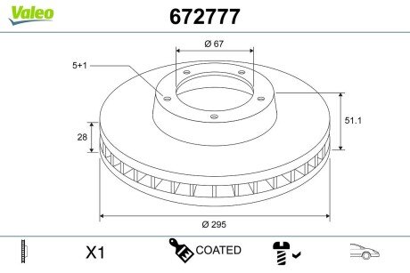 TARCZA HAMULCOWA MALOWANA X1 Valeo 672777