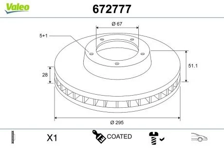 TARCZA HAMULCOWA MALOWANA X1 Valeo 672777