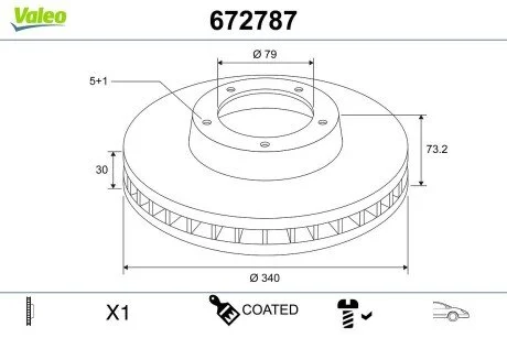 TARCZA HAMULCOWA MALOWANA X1 Valeo 672787