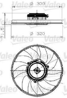 Вентилятор, охолодження двигуна Valeo 696027 (фото 1)