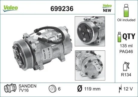 Компресор кондиціонера Valeo 699236