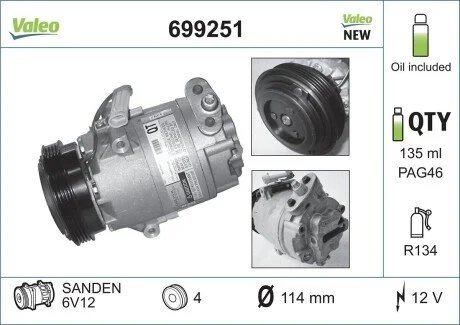 Компрессор кондиционера Valeo 699251
