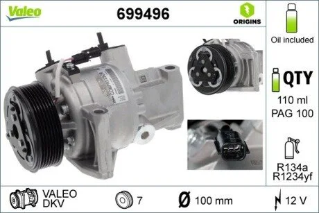 Компрессор кондиционера Valeo 699496