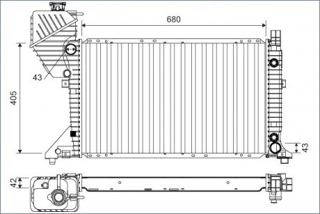 Радіатор охолодження MB Sprinter 208-416CDI (АКПП/+AC) Valeo 701163 (фото 1)