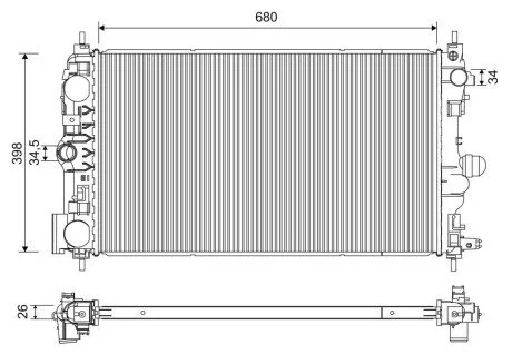 Фото радіатор Valeo 701229 Радіатор Valeo 701229