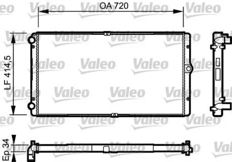 Радиатор, охлаждение двигател Valeo 732177