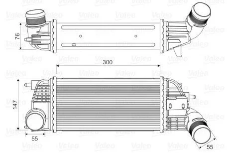 Інтеркулер (без клапана AGR) CITROEN C5 III, PEUGEOT 407, 508 I 2.0D/2.0DH 02.08- Valeo 818620