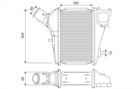 Радіатор інтеркулера Honda CR-V 2.2 i-CTDi/i-DTEC 07- Valeo 818686 (фото 1)