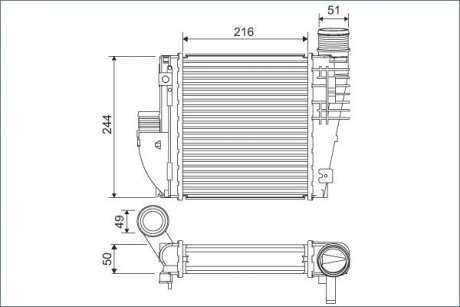 Радіатор інтеркулера Peugeot 3008/308SW 1.2-2.0D 13- Valeo 822927