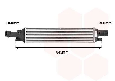 Радіатор інтеркулера Audi Q3 2.0TDI/2.0TFSI 11-18 Van Wezel 03004358