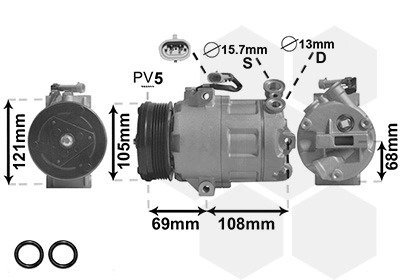 Компресор кондиціонера Van Wezel 3700K138 (фото 1)