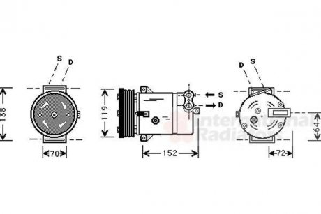 Компресор кондиціонера Van Wezel 3700K279