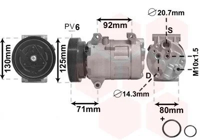 Компрессор кондиционера MEGANE/SCENIC 1.4/1.6 00- Van Wezel 4300K103 (фото 1)