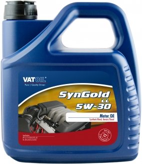 Моторное масло SynGold LL 5W-30 синтетическое 4 л VATOIL 50017