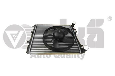 Радіатор із вентилятором охолодження Skoda Fabia (99-08,08-14),Rapid (12-),Roomster (06-15)/VW Polo (01-09)/Seat Ibiza (07-11,11-) Vika 11210140801