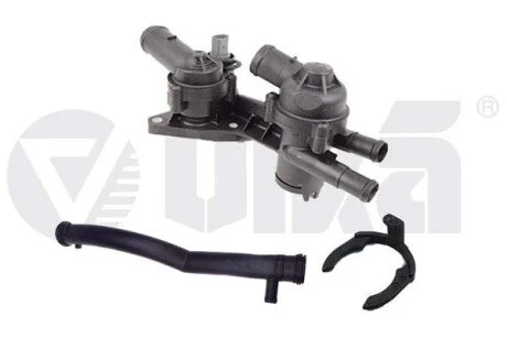Coolant regulator housing; double core; 83℃; 87℃;with coolant hose Vika 11211888201
