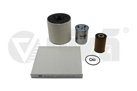 Комплект фильтров (4шт) Skoda Fabia (11-15)/VW Polo (10-12)/Seat Ibiza (09-11)/Audi A1 (11-14) Vika K11783601 (фото 1)