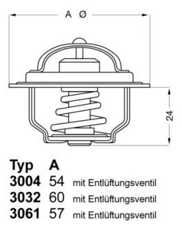 Термостат Ford Escort Fiesta Orion - знято з виробництва WAHLER 3004.88D1
