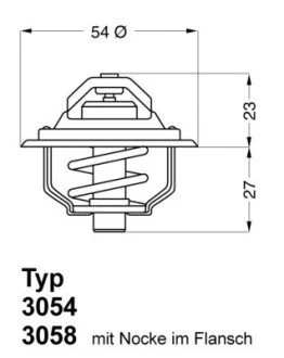 Термостат Opel Ascona B Commodore C Kadett D Manta B Rekord E WAHLER 305487D50