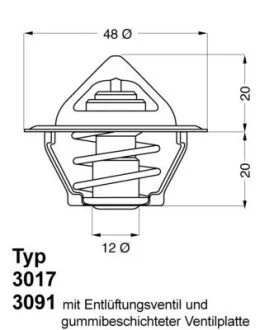 Термостат системи охолодження WAHLER 309192D (фото 1)