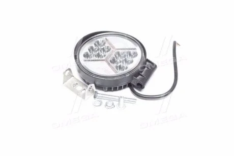 Фара LED кругл. 30W (10*3W) 128*110*40мм, широкий промінь 12/24V 6000К (Руслан-Комплект) Wassa (Руслан-Комплект) ФГ-304VC