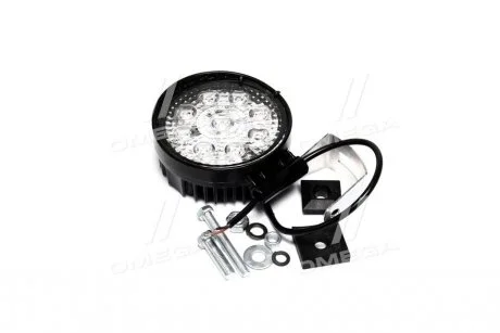Фара LED кругла 27W, 9лампx3W, 113*130*52, вузький промінь 12/24V 6000K (Руслан-Комплект) Wassa (Руслан-Комплект) ФР-240