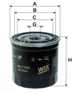 Фильтр масляный WIX FILTERS WL7100