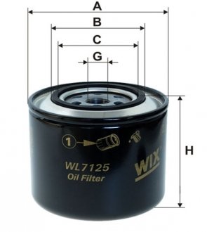 Фильтр масляный (OP 569) WIX FILTERS WL7125 (фото 1)