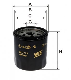 Фільтр масляний WIX FILTERS WL7172 (фото 1)