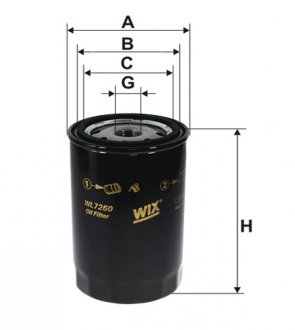 Фильтр масляный (OP 525/4) WIX FILTERS WL7260 (фото 1)