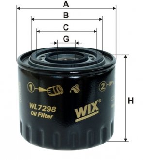 Фильтр масляный (OP 594/2) WIX FILTERS WL7298 (фото 1)