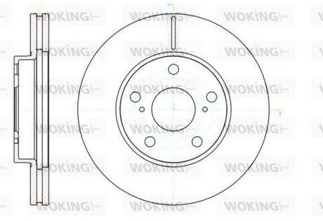 Диск тормозной передний (кратно 2) (Remsa) Toyota Auris 06>12 WOKING D61043.10