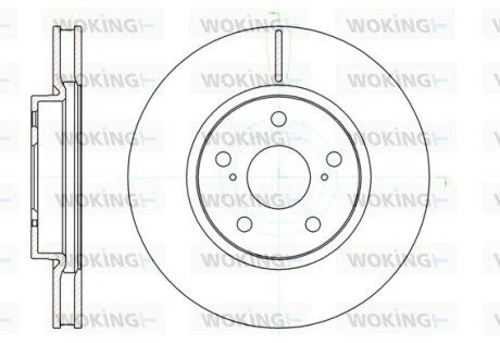 Диск тормозной Lexus IS 05&gt; 12&gt; / перед (D61076.10) WOKING D6107610 (фото 1)