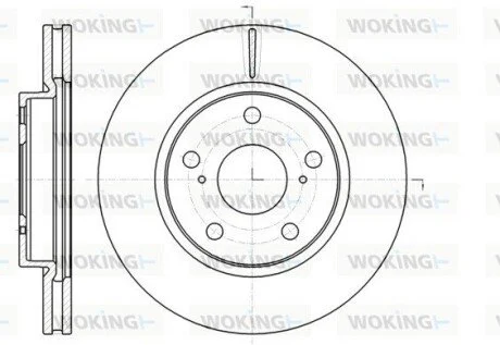 Гальмівний диск перед. HS/Prius/RAV 4 (05-21) WOKING D61077.10
