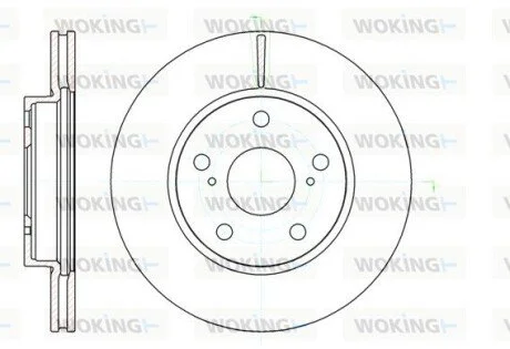Диск тормозной Toyota Corolla Auris 07>12 / перед WOKING D61122.10