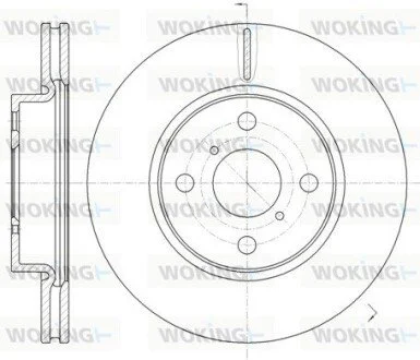 Диск тормозной Toyota Yaris 05> 11> / перед (кратно 2 шт.) WOKING D6116910