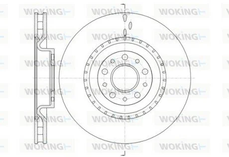 Диск тормозной Fiat Doblo II Combo 500L / перед (кратно 2 шт.) WOKING D6145810
