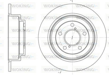Диск тормозной Subaru Forester 02>08 Impreza 00>08 / задн (D6398.00) WOKING D639800