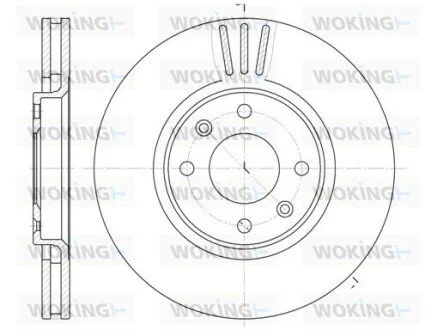 Диск тормозной PSA Berlingo Partner II 08> / C4 I II / 207 207+ / 307 308 / 2008 WOKING D6604.10