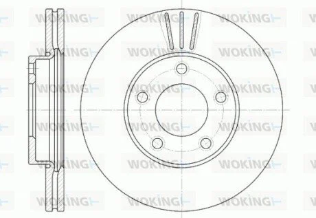 Диск тормозной Mazda 3 I II 1,3-2,0i / Mazda 5 I II / перед (кратно 2 шт.) WOKING D6671.10