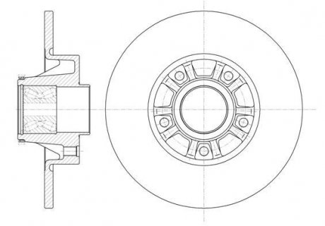 Диск тормозной задний (Remsa) (с подшипником с кольцом АБС) Renault Trafic WOKING D6733.20 (фото 1)