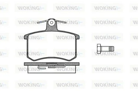 Колодки тормозные дисковые задние Audi 80, 100 (P0353.00) WOKING P035300