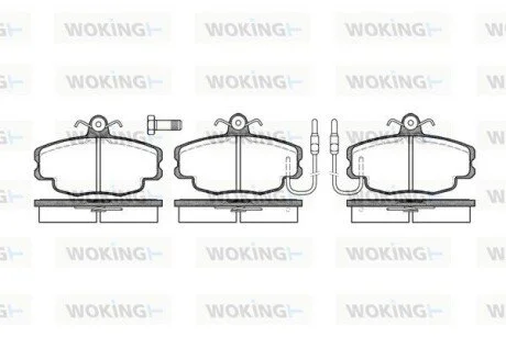 Гальмівні колодки перед. PEUGEOT 205/209 /RENAULT Megane 96-03/Clio 1.2-1.9 91-05 (99,9x64,8x18) WOKING P0413.02