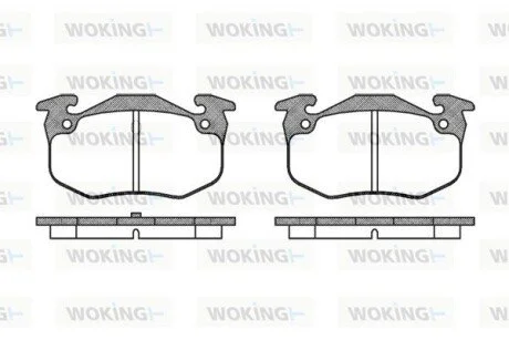 Гальмівні колодки зад. Peugeot 206 99-/Renault Megane I 96-03 WOKING P0443.50