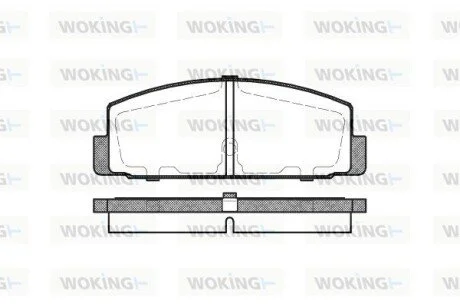 Гальмівні колодки зад. Mazda 6/323/626 94-12 (akebono) WOKING P079330