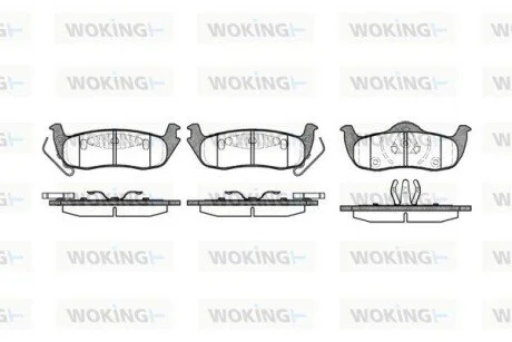 Колодки тормозные дисковые задние Jeep Commander 3.0 05-10,Jeep Commander 3.7 05 WOKING P1006310